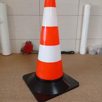 N° 10 Cono stradale sicurezza Bianco/Rosso 50 cm