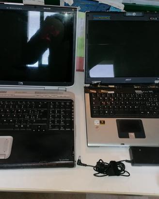 2 pc portatili x ricambi Acer e Hp