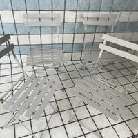 4 sedie pieghevoli in ferro da esterno