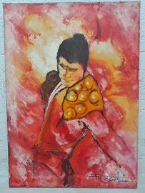 Quadro Olio su Tela 70x50 cm - Torero con Muleta