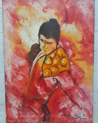 Quadro Olio su Tela 70x50 cm - Torero con Muleta