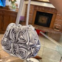 Borsa da cerimonia elegante in raso argento