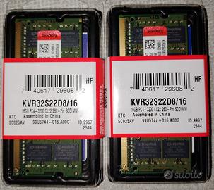 2x RAM DDR4 16Gb Sodimm Kingston 3200Mhz DDR 4 16