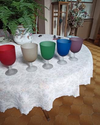 Set di bicchieri per arredamento in vetro satinato