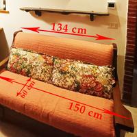 Divano Letto + Poltrona Letto Legno Massello noce