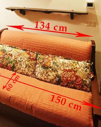 Divano Letto + Poltrona Letto Legno Massello noce