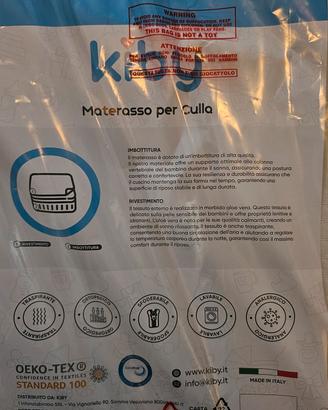 kiby Materassino Foam per culla Next to Me
