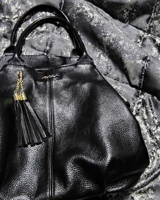 Borsa KOCCA originale in vera pelle martellata ner