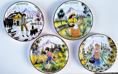 Piatti da parete raffigurante le Quattro Stagioni