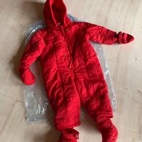 Tuta da sci intera unisex bambino/bambina rosso