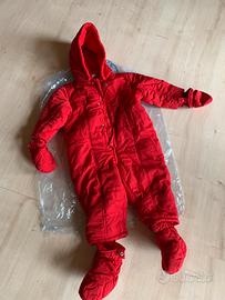 Tuta da sci intera unisex bambino/bambina rosso