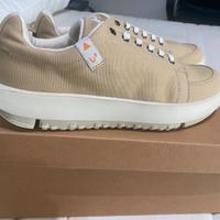 Sneakees scarpe up tela beige