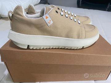 Sneakees scarpe up tela beige