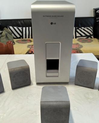 Casse e subwoofer LG per impianto home theater 