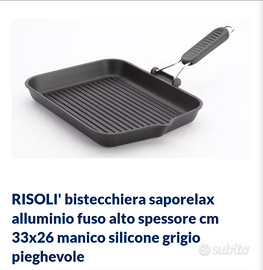 Bistecchiera grill piastra alluminio Risoli