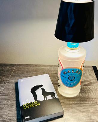 Lampada in bottiglia Malfy Gin Rosa impronte 