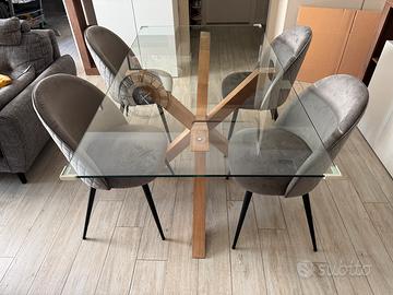 Tavolo in vetro + 4 Poltroncine