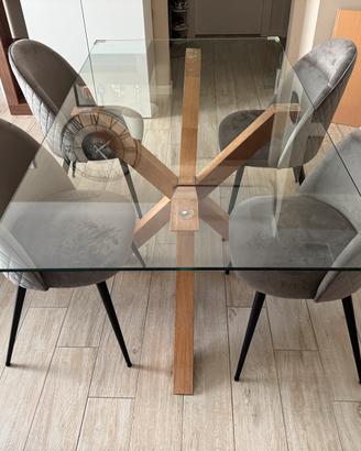 Tavolo in vetro + 4 Poltroncine