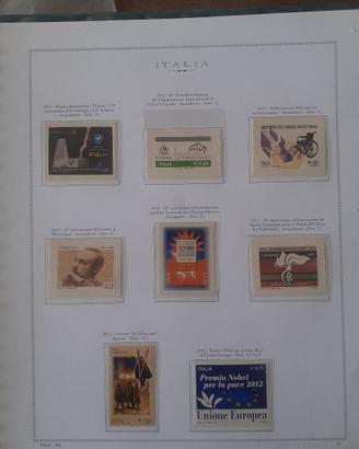 Francobolli anno 2012 completo sottofacciale