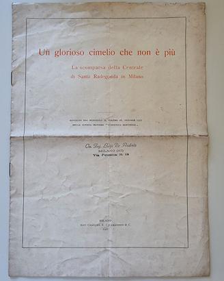 Luigi De Andreis Un glorioso cimelio che non è più