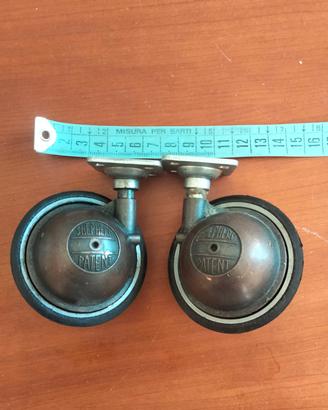 Ruote vintage Shepard Patent ottone gomma