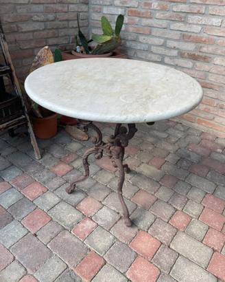 Tavolo da Bistrot '900 - Piano Marmo e Base Ghisa