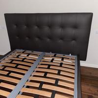 Letto in pelle fiore color testa di moro .