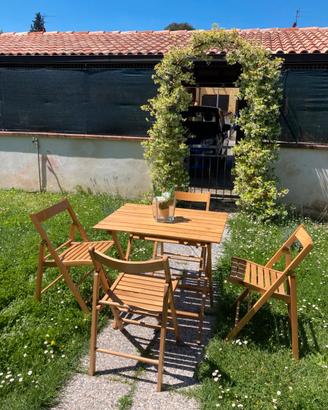 Tavolo per gardino/picnick con 4 sedie