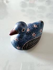 Papera in ceramica blu decori