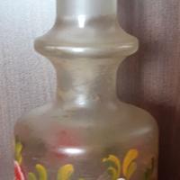 Bottiglia in vetro satinato decorata Tirolese