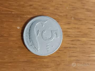 moneta 5 lire rara