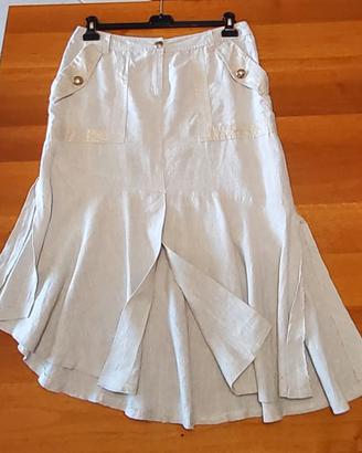 Gonna 100% lino. Tg M. Made in Italy. Nuova