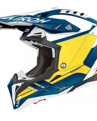 Casco cross Airoh AVIATOR 3 - SABER - Blu