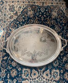 Vassoio ovale in Sheffield- Silver plated