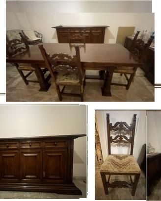 Sala da pranzo completa tavolo sedie credenza
