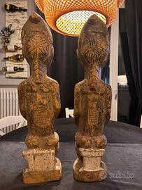 coppia di baoulè in legno stile africano