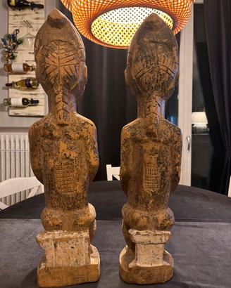 coppia di baoulè in legno stile africano