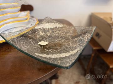 Centrotavola in cristallo di Murano e argento