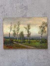 Dipinto olio su tavola Giovanni Pisano 1875-1964