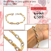 bracciale oro giallo e oro bianco