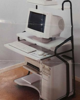 Carrello porta PC con ripiano sopra e piano porta 