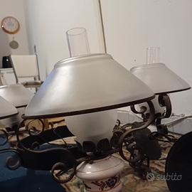 lampadario in ferro battuto vintag