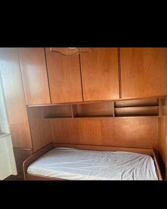 Letto a ponte in ciliegio massello con 2 letti