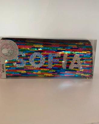 Astuccio paillettes multicolor SOFIA nuovo