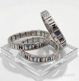 INTER Campione d'Italia bracciale acciaio charm