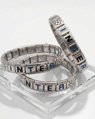 INTER Campione d'Italia bracciale acciaio charm