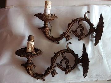 Grandi lampade antiche da palazzo, in bronzo