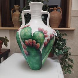 ANFORA VASO TERRACOTTA DIPINTA A MANO DA ARTISTA