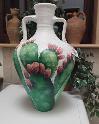 ANFORA VASO TERRACOTTA DIPINTA A MANO DA ARTISTA