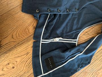 Gilet tessuto spina blu